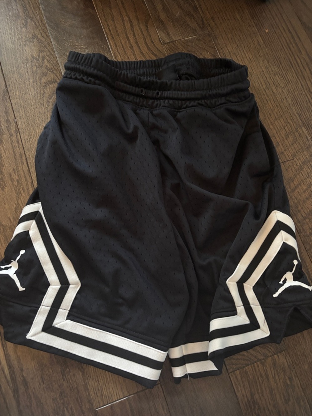 Jordan Black Shorts with White Chevron Accents